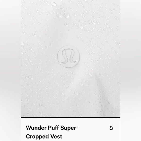 LULULEMON WUNDER Puff SUPER CROPPED vest WHITE SIZE 8 perfect cute NWT - Picture 3 of 7